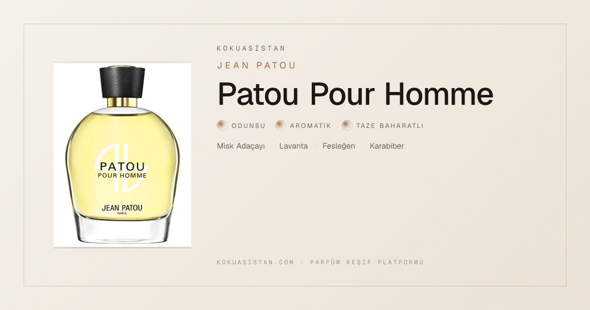 Jean Patou Patou Pour Homme — Notaları ve Yorumları